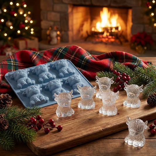 ⏰🎁IJsblokjesvorm in de vorm van een Schotse hooglandkoe - Schattige 3D siliconen vorm voor drankjes en feestjes