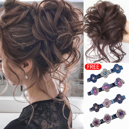 💗LAATSTE DAG - 2 VOOR DE PRIJS VAN 1 + GRATIS CADEAU!!💗Scrunchie-extensions voor een rommelige krullende kno