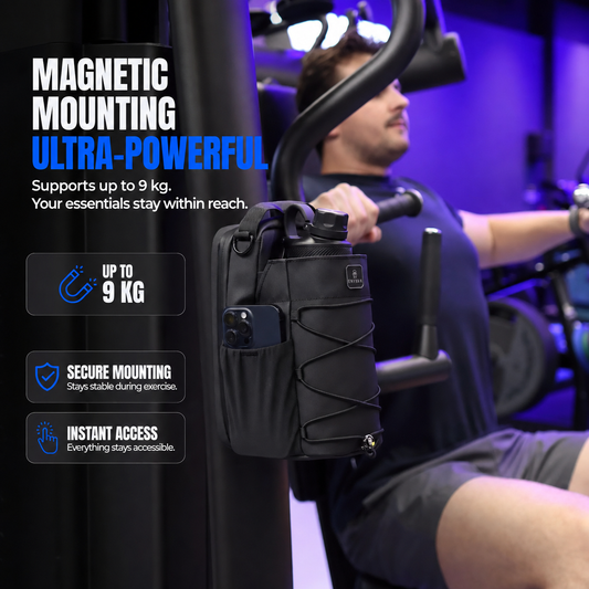 ❄️Summerfresh 50% KORTING!🧲Magnetische sporttas – getest tot 9 kg, met vakken voor bidon en telefoon en een schouderrie