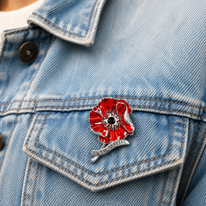 🕊️🌺 80 jaar vrijheid — Poppy-broche ter gelegenheid van de herdenking van VE Day