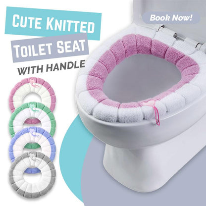 Gebreide Toiletbrilhoes met Handgreep – productafbeelding