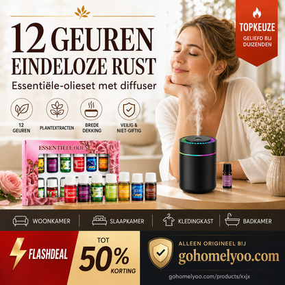 🔥Nu tijdelijk 50% korting!🎁🌺De frisse geur geeft je een goed humeur!🌷Set van 12 in water oplosbare etherische olië