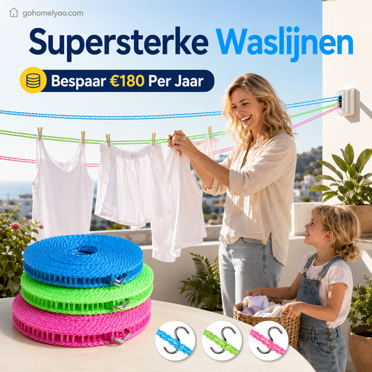 🏠🚫 Geen boren, geen schade! Draagbare waslijn klemt overal – balkon, badkamer of tuin. ⌛ 50% korting! 🔥