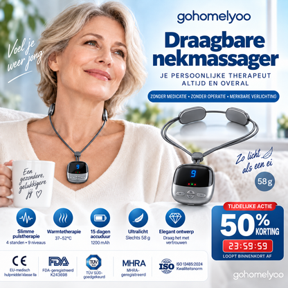 💆 Draagbaar nekmassageapparaat met warmtefunctie