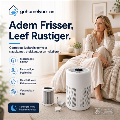 🎁2026 Nieuw binnen 50% KORTING💥🌬️ Compacte Luchtreiniger voor Thuis – Verwijdert Huisdiergeuren & Zuivert de Lucht 🐾
