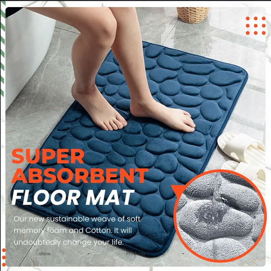 🛁 NU 50% KORTING! Antislipbadmat van memory foam met reliëfpatroon in Soft-Stone-kleur – superabsorberend en sneldrogend, zacht en comfortabel vloerkleed voor onder de douche en in de badkame