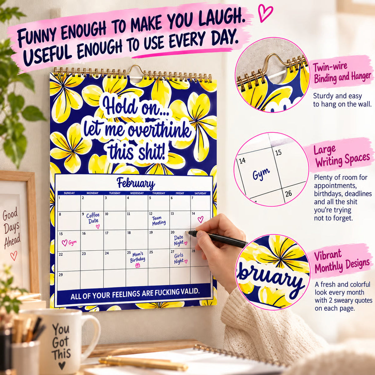 Humoristische 2027-Wandkalender – productafbeelding