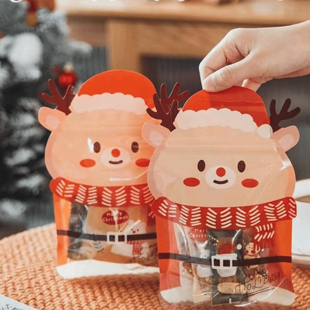 Hersluitbare kerst-uitdeelzakjes met handvat – productafbeelding