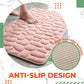 🛁 NU 50% KORTING! Antislipbadmat van memory foam met reliëfpatroon in Soft-Stone-kleur – superabsorberend en sneldrogend, zacht en comfortabel vloerkleed voor onder de douche en in de badkame