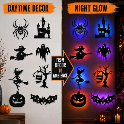 🎃 LED-silhouetwandversieringen voor Halloween op batterije