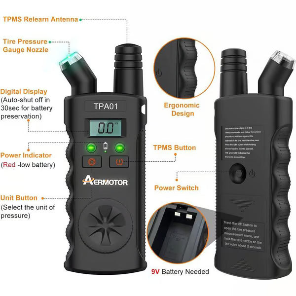 TPMS-Inleertool met Bandenspanningsmeter – productafbeelding