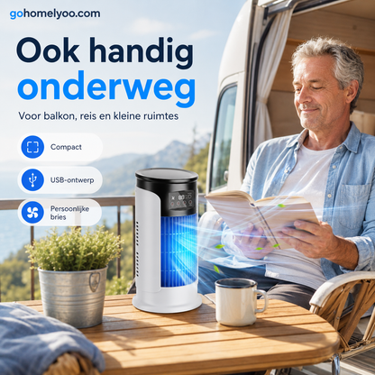 ❄️Nieuwe verdampingsairco 2026 – Compacte USB-tafelventilator, waterreservoir van 300 ml, instelbare snelheidsstanden, timer, stille werking, draagbaar ontwerp voor op het nachtkastje | Kleine kamerventilator voor thuis, op reis en voor buitenactiviteite