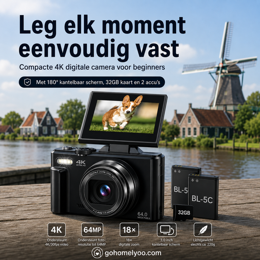 🎁2026 Nieuw binnen 50% KORTING💥📷4K HD digitale camera met flipscreen💥
