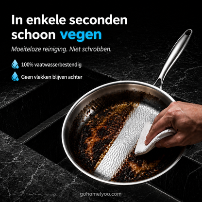Met de hand gehamerde, ongecoate pan met antiaanbaklaag 🍳[Krasbestendig] Bestand tegen staalwol. Bestand tegen metalen spatels.