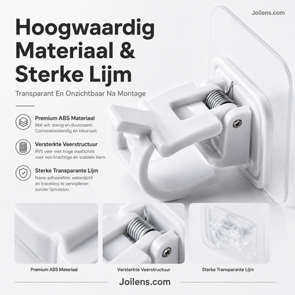 🧷 Spijkerloze gordijnroedehouders | Sterke kleefkracht, draagvermogen tot 2 kg · Boren of spijkers zijn niet nodig, beschadigt de muren niet · Waterdicht en roestbestendig · Geschikt voor diverse materialen