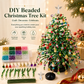 🌲DIY-kerstboomset met kralen – Handgemaakt knutselcadeau met engeltje als topversiering, kleurrijke mini-kerstversiering voor op het bureau en de tafel (complete alles-in-één-set