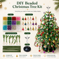 🌲DIY-kerstboomset met kralen – Handgemaakt knutselcadeau met engeltje als topversiering, kleurrijke mini-kerstversiering voor op het bureau en de tafel (complete alles-in-één-set
