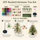 🌲DIY-kerstboomset met kralen – Handgemaakt knutselcadeau met engeltje als topversiering, kleurrijke mini-kerstversiering voor op het bureau en de tafel (complete alles-in-één-set