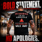 T-shirt met ronde hals en korte mouwen, bedrukt met zelfspot en stoere humor