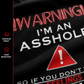 T-shirt met ronde hals en korte mouwen, bedrukt met zelfspot en stoere humor