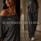 Tweedelige set voor dames: top met blote schouders en broek
