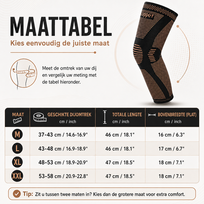 ❄️Zomerfresh 50% Korting!🏃Lange Kniecompressie Sleeve met Antislip Grip – Ademend, Ondersteunend & Stabiel bij Elke Beweging