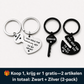 🔥1 kopen, 1 gratis – in totaal 2 stuks🎁❤️ Set met in elkaar grijpende hartjes- en sleutelsleutelhangers voor koppels