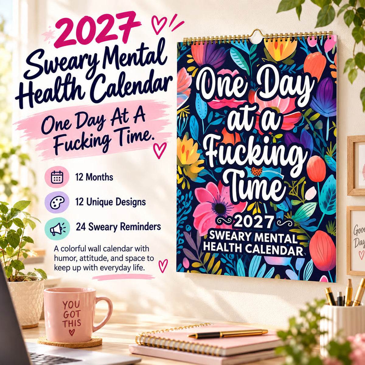 Humoristische 2027-Wandkalender – productafbeelding