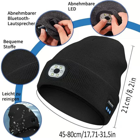Bluetooth-Muts met LED-Lamp – productafbeelding