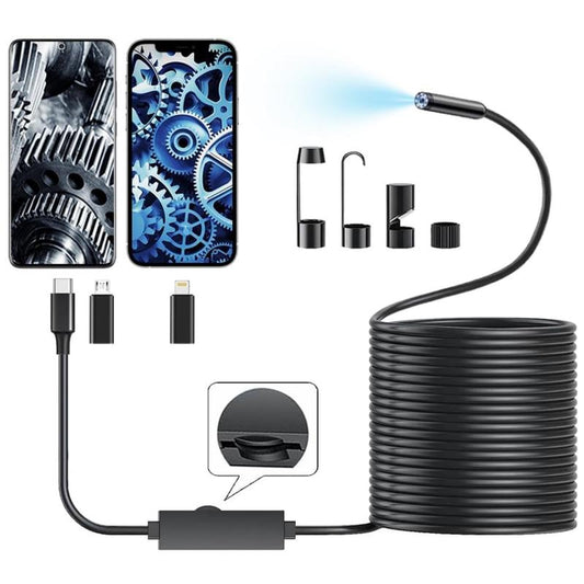TechView™🇳🇱 HD-endoscopecamera voor iPhone & Android – 1920P-inspectiecamera met 8 instelbare ledlampjes 🔍📱