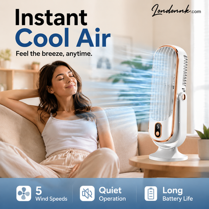 🥳UITVERKOOP 2026🥳💞MEER DAN 50.000 VERKOCHT!💨🌙 50% KORTING! Draagbare tafelventilator – 5 snelheden, ultrastil, zacht briesje. Perfect voor in de slaapkamer of op kantoor. Blijf koel zonder lawaai! 😴