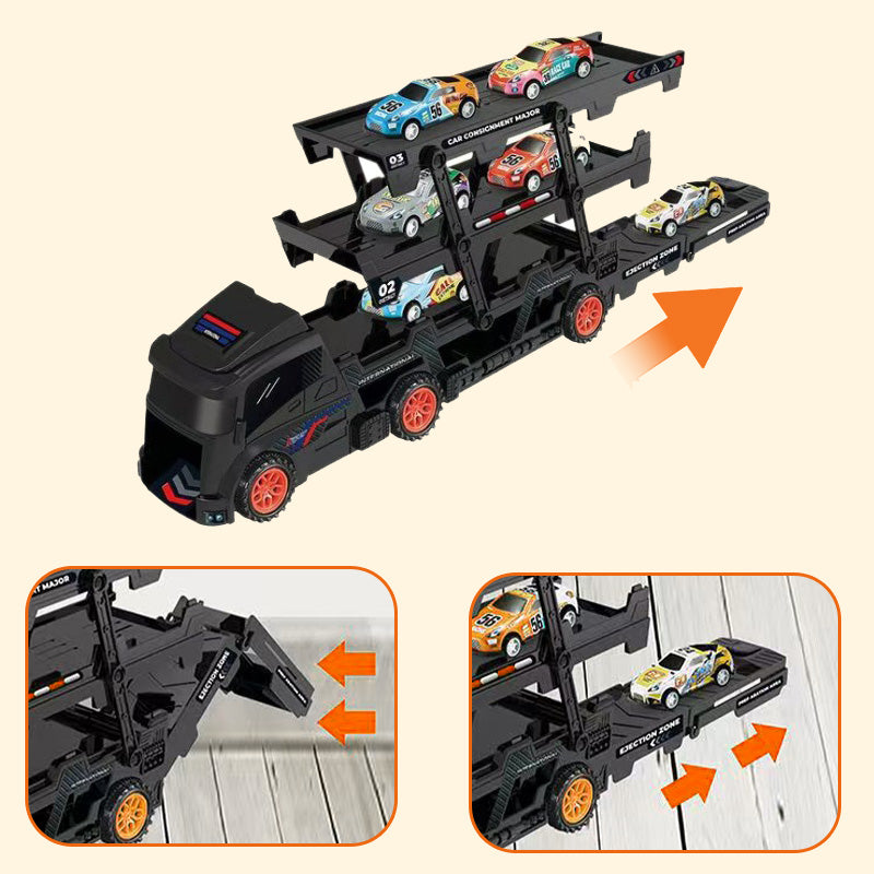 Autotransporter met racebaan en lanceerder – productafbeelding