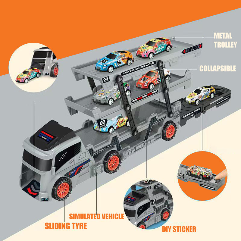 Autotransporter met racebaan en lanceerder – productafbeelding