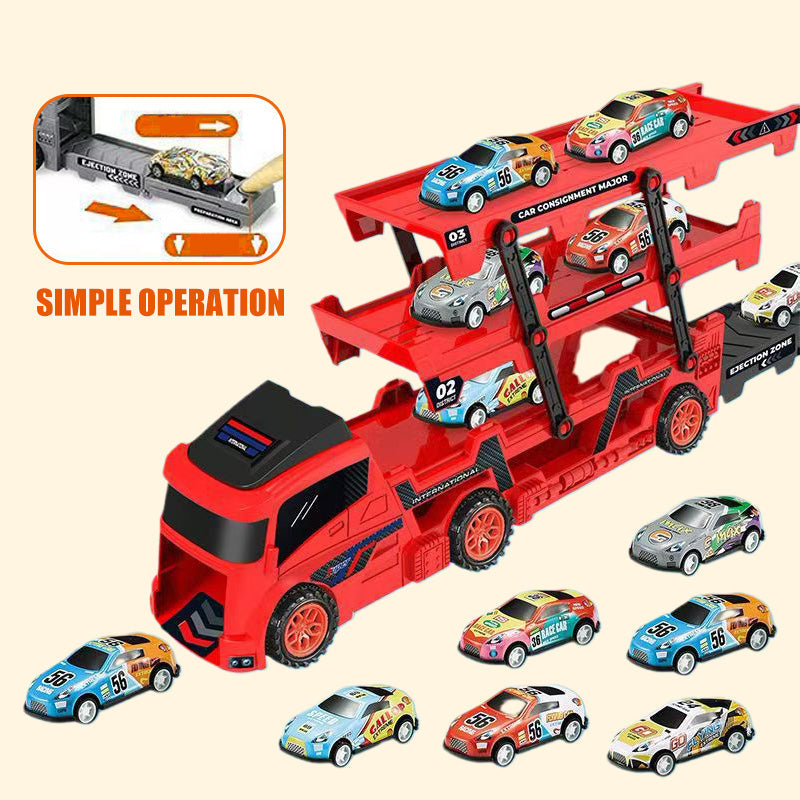 Autotransporter met racebaan en lanceerder – productafbeelding