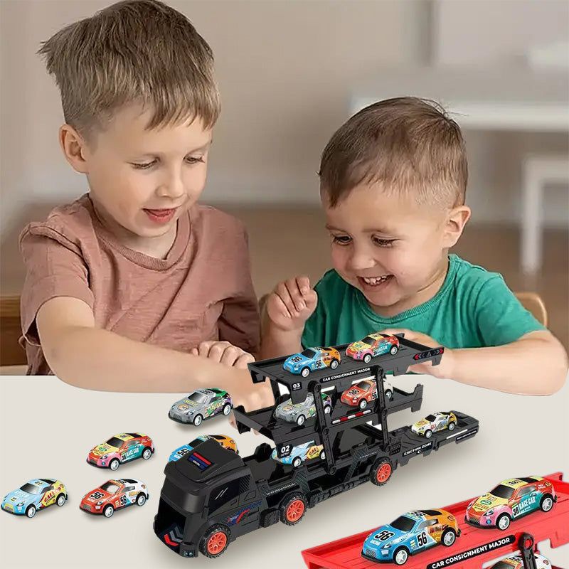 Autotransporter met racebaan en lanceerder – productafbeelding