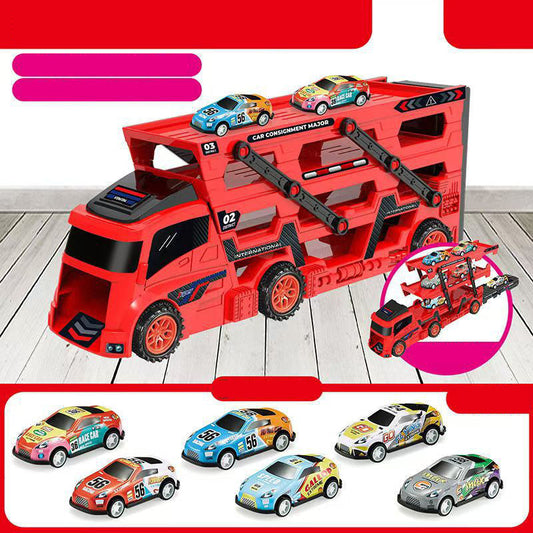 Autotransporter met racebaan en lanceerder – productafbeelding