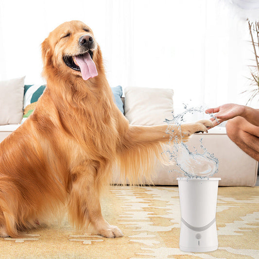 🐾 Automatische pootreiniger voor huisdieren na modderige wandelingen