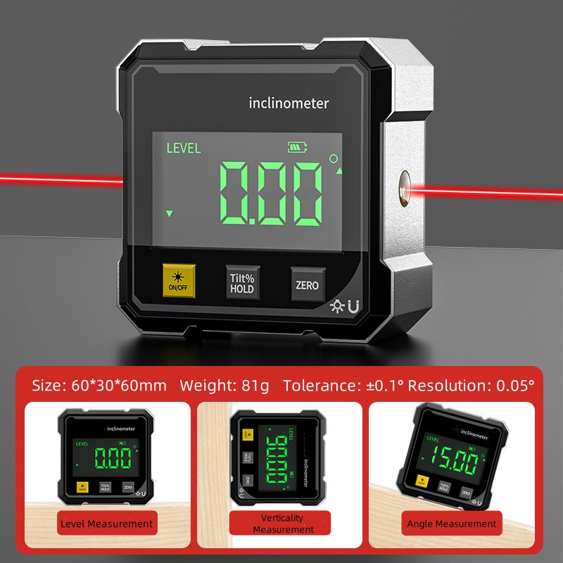 Digitale Hoekmeter met Magnetische Basis en Laser – productafbeelding