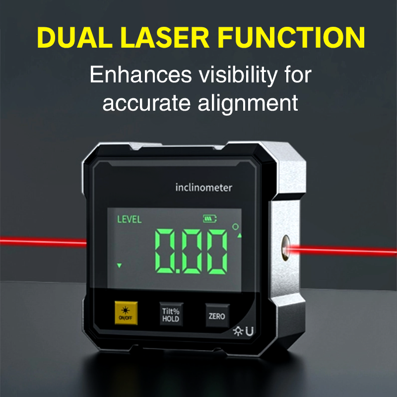 Digitale Hoekmeter met Magnetische Basis en Laser – productafbeelding
