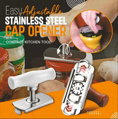 🥫 NU 50% KORTING! 🔧 Eenvoudig verstelbare roestvrijstalen dekselopener – Geschikt voor deksels van 3–9,5 cm, multifunctioneel en geschikt voor mensen met artritis – Onmisbaar keukengereedschap