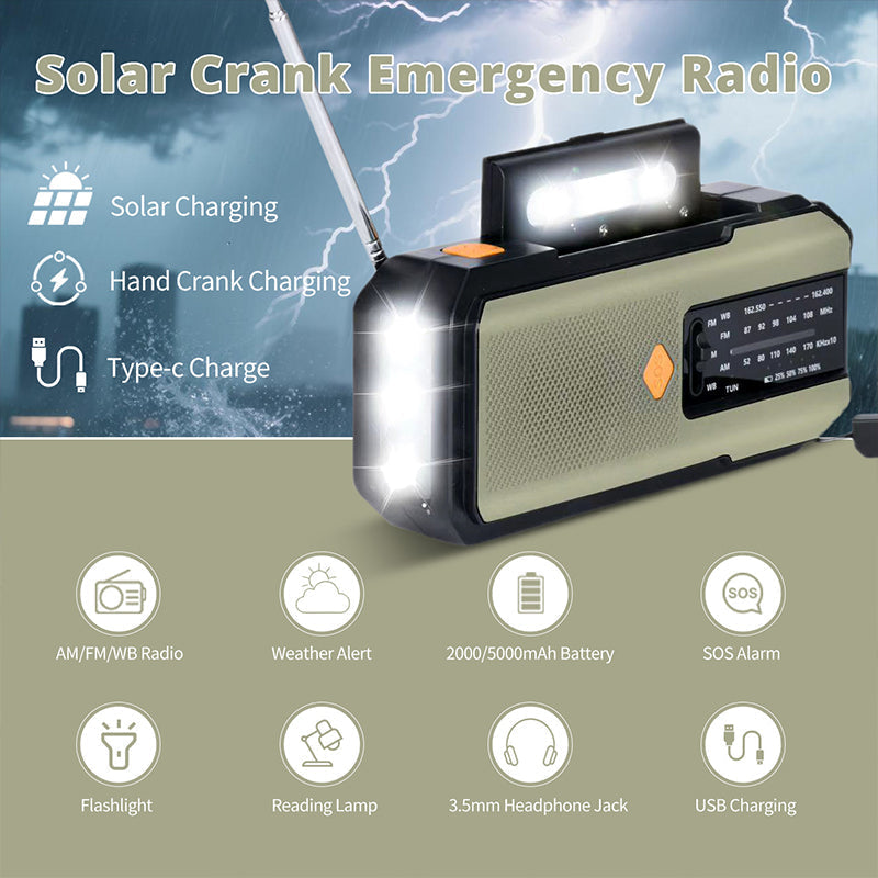 Noodradio op Zonne-Energie en Handslinger – productafbeelding