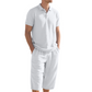 Casual linnen set met overhemd en broek voor here