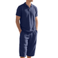Casual linnen set met overhemd en broek voor here