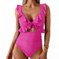 🏖️Summer Hot Sale 50% OFF🌊 Aqua Eve Women’s Tummy-Control One-Piece Swimsuit💃Flattering V-Neck🩱Ruched Slimming Design🌸Elegant Ruffle & Chic Cut-Out 💕