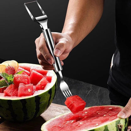 💥HOT SALE Buy 1 Get 1 Free🔥🍉 Effortless Fruit Prep✨ 2-in-1 Fruit Cutter & Fork – For Quick and Easy Fruit Serving! 🍓