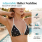 Bikiniset met haltertop en stippenprint en een boyshort