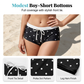 Bikiniset met haltertop en stippenprint en een boyshort