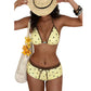 Bikiniset met haltertop en stippenprint en een boyshort