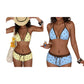 Bikiniset met haltertop en stippenprint en een boyshort