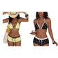 Bikiniset met haltertop en stippenprint en een boyshort